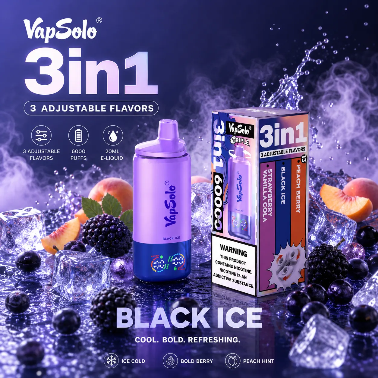 Vapsolo Triple Pro 60K Vape | 60000 Puffs mysite fumotvapeshop