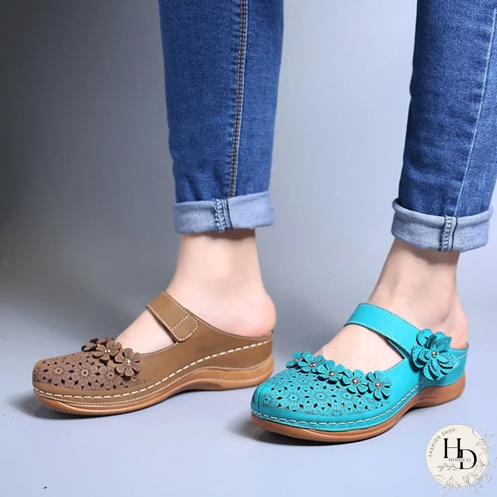 Fashion Women Vintage Style Sandals Flats Shoes Summer Casual Shoes Vintage Shoes for Women Leather Shoes Plus Size
