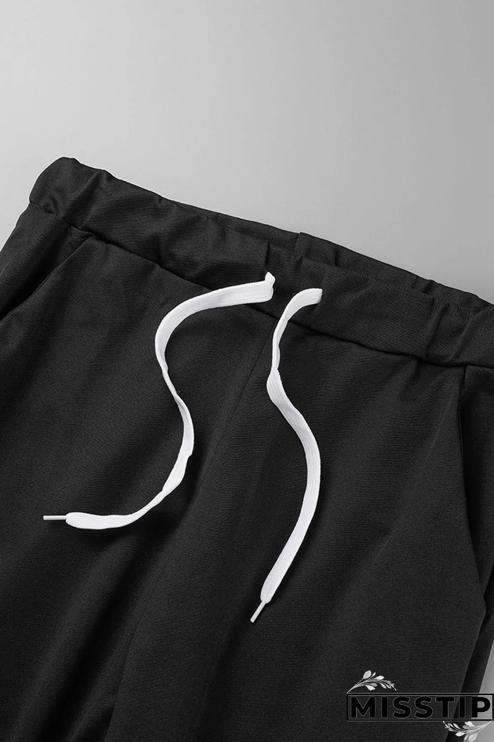 Black Casual Sportswear Solid Patchwork O Neck Long Sleeve Two Pieces