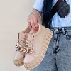 Gioiacombo&trade; 2022 nuove scarpe casual da donna con decorazione a catena con plateau e punta tonda