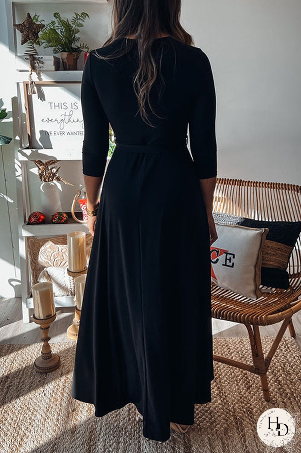 Solid Wrap Maxi Dress
