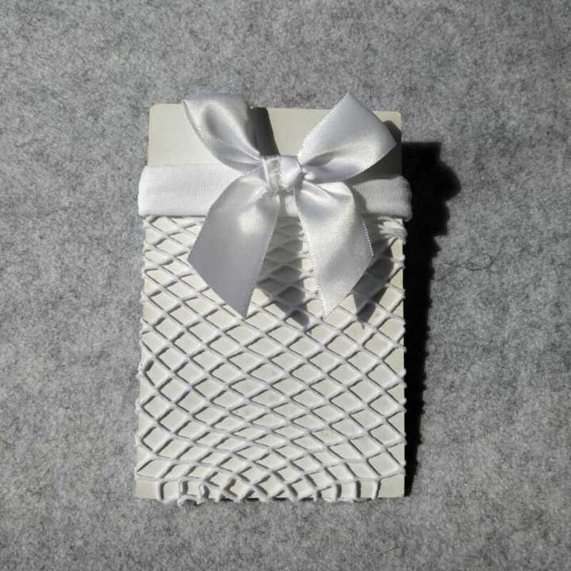 Cute Fishnet Transparent Stockings Pure Lovely Bow Over Knee Black and White Sexy Stockings Tube Silk Thigh High Mesh Long Socks