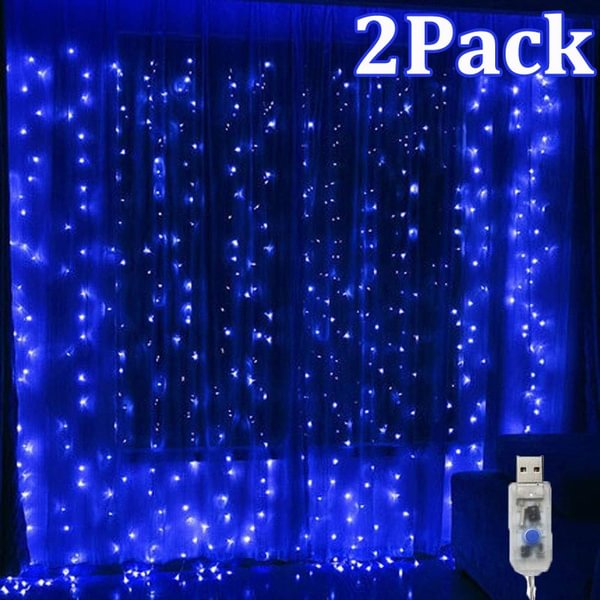6x3m/3x3m/3x2m/3x1/1M Christmas USB Curtain String Garland lights Remote Control Fairy Light Christmas Decor for Home Wedding Party Holiday Lighting,1/2Pack - Shop Trendy Women's Fashion | TeeYours