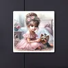 Vie d’animaux de compagnie fille-plein diamant rond peinture-30 * 30cm