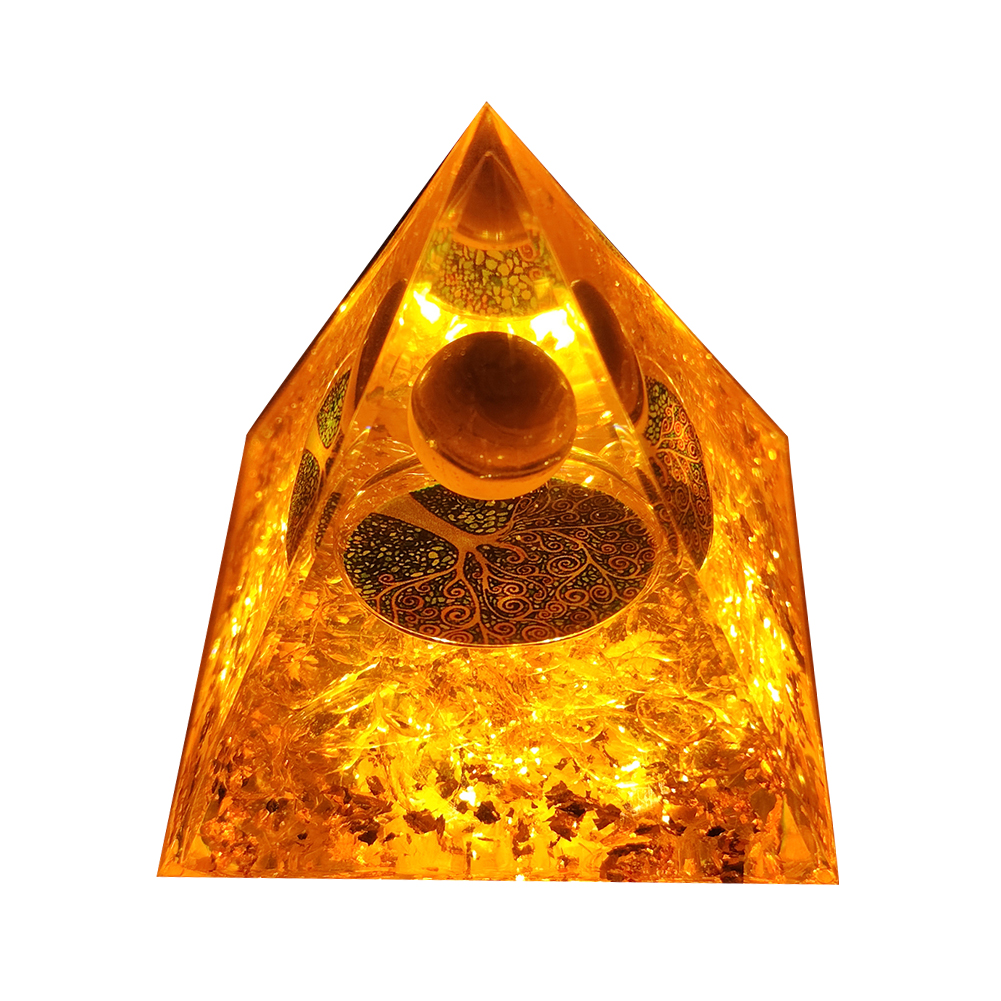 Natural Orgonite Pyramid Crystals Chakra Energy Generator Ornaments (A)