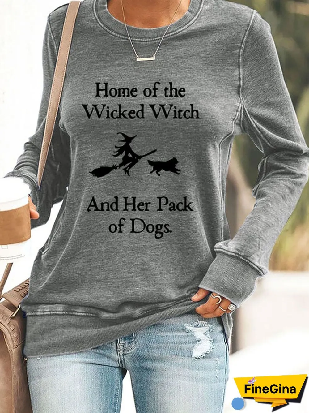 Home Of The Wicked Witch And Her Pack Of Dogs Print Sweatshirt