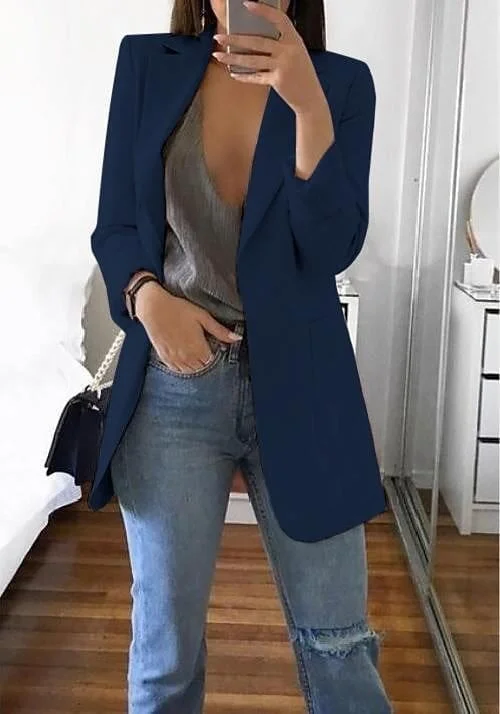 ✨👸Women's Autumn And Winter Fashion Lapel Slim Cardigan Temperament Suit Jacket