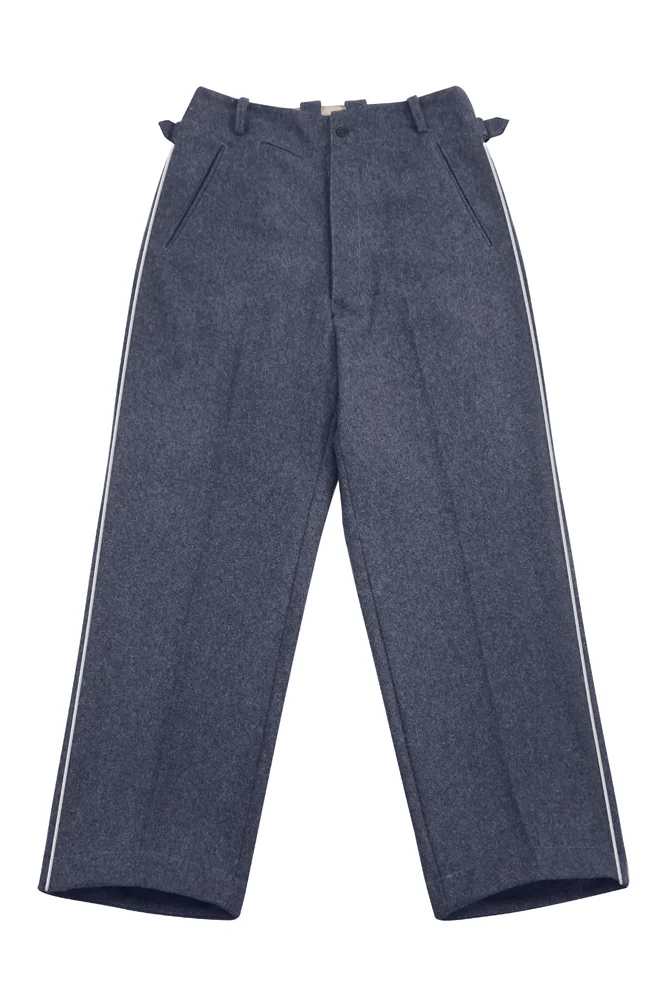   Luftwaffe German Officer Wool Straight Trousers With White Pipe German-Uniform