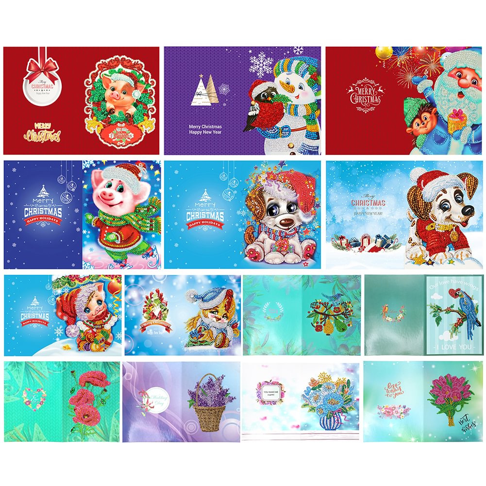 Christmas Greeting Card 18*13cm-Diamond painting greeting card