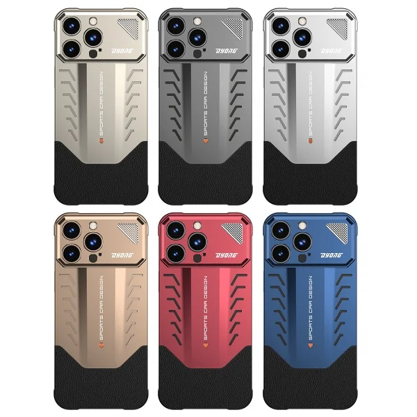 Aluminum Alloy Nappa Leather Buckle Heat Dissipation And Anti-fall iPhone Case