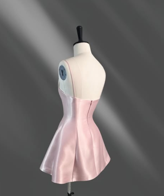  Shining Blushing Pink Spaghetti Strap Homecoming dress with Backless - Ohprom