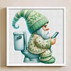 Goblin Goes To Toilet-18CT Stamped Cross Stitch 25*25cm/9.84*9.84in