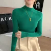 RONGYI 100% Cashmere Sweater Women Turtleneck Knitted Top 2024 Fall Winter Warm Long Sleeve Pullover Solid Fashion Clothing