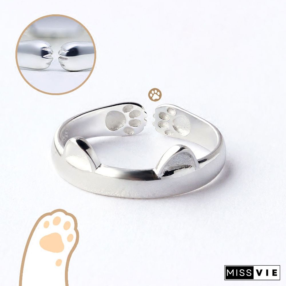 Cat Ear 925 Sterling Silver Ring