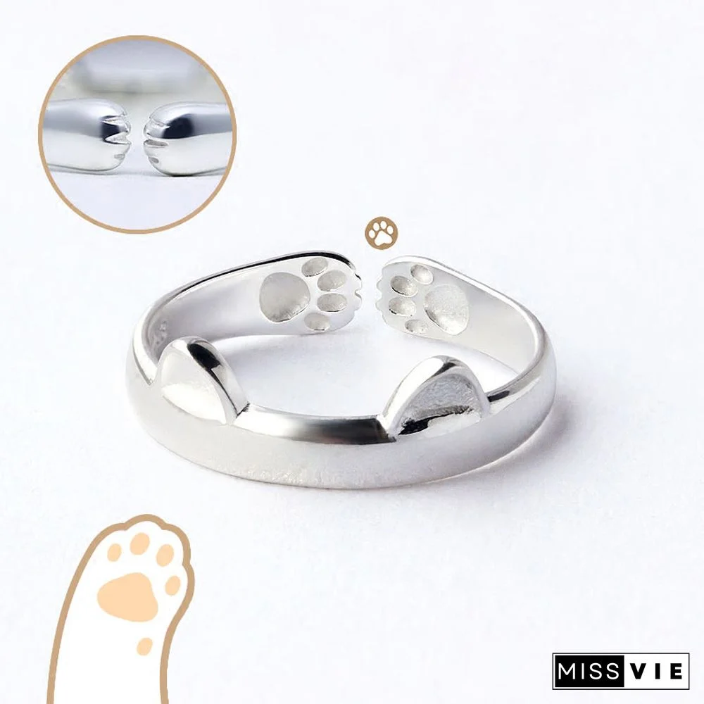 Cat Ear 925 Sterling Silver Ring