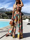 Hawaii Style Wide Legtwo-Piece Suits
