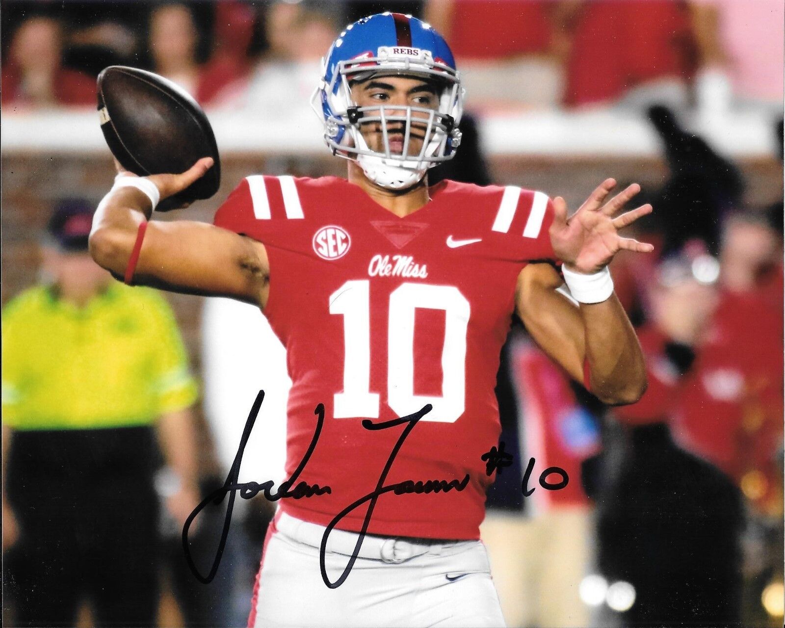 JORDAN TA'AMU HAND SIGNED MISSISSIPPI OLE MISS REBELS 8X10 Photo Poster painting W/COA