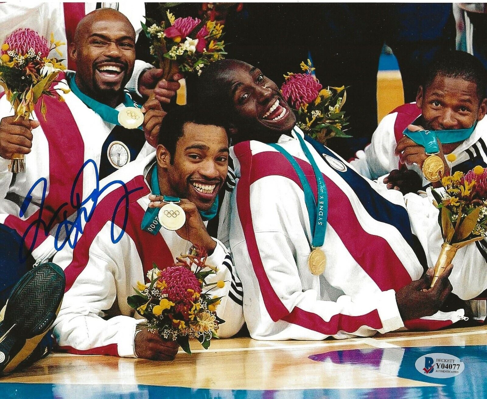 Tim Hardaway Miami Heat signed Team USA Gold Medal 8x10 Photo Poster painting BAS Beckett