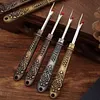 Vintage Carved Metal Seam Ripper with Safety Cover - Antique Stitch Unpicker & Thread Remover for Cross Stitch Mistakes tapestrymarket