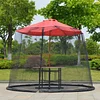 Outdoor Patio Parasol Shade Mosquito Screen Polyester Mesh With Zipper Door And Adjustable Rope