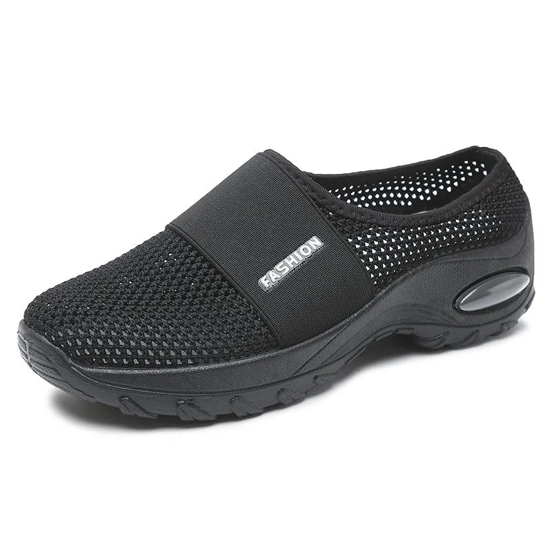 Women Summer Air Cushion Platform Mesh Mules Sneaker Sandals for Female Lightweight Beach Shoes Outdoor Slippers Walking Shoes
