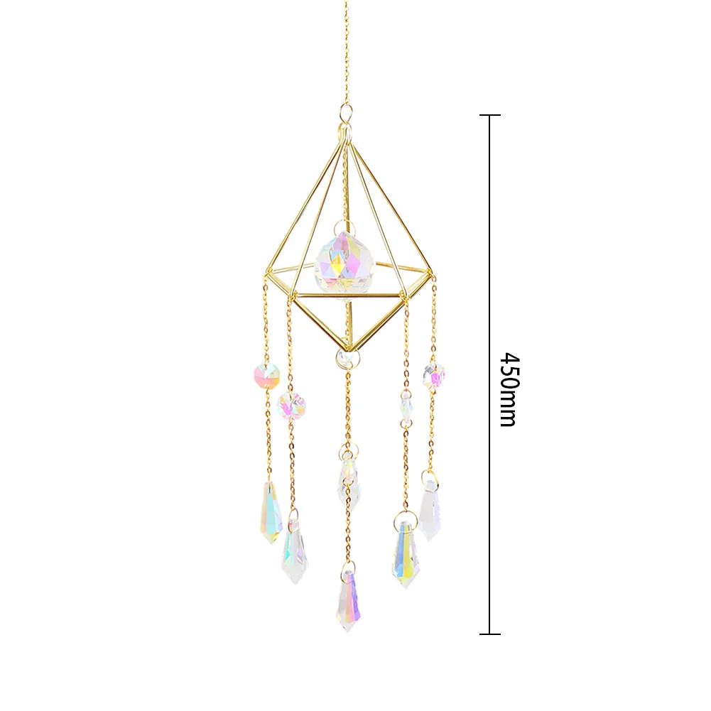 Crystal Windchimes Ornament Lighting Ball Home Hanging Pendant Decor (E)