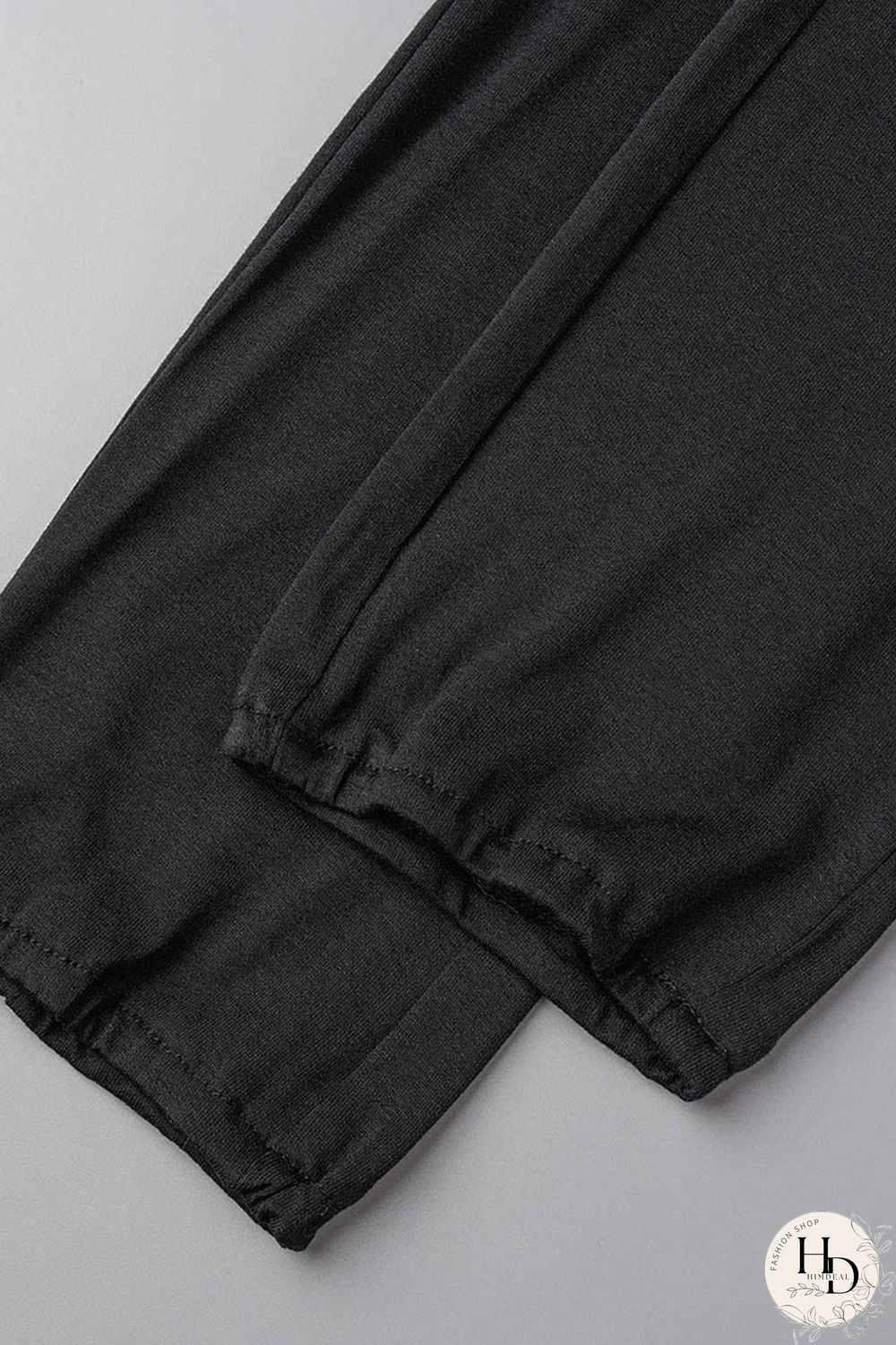 Black Casual Print Leopard Patchwork O Neck Plus Size Two Pieces