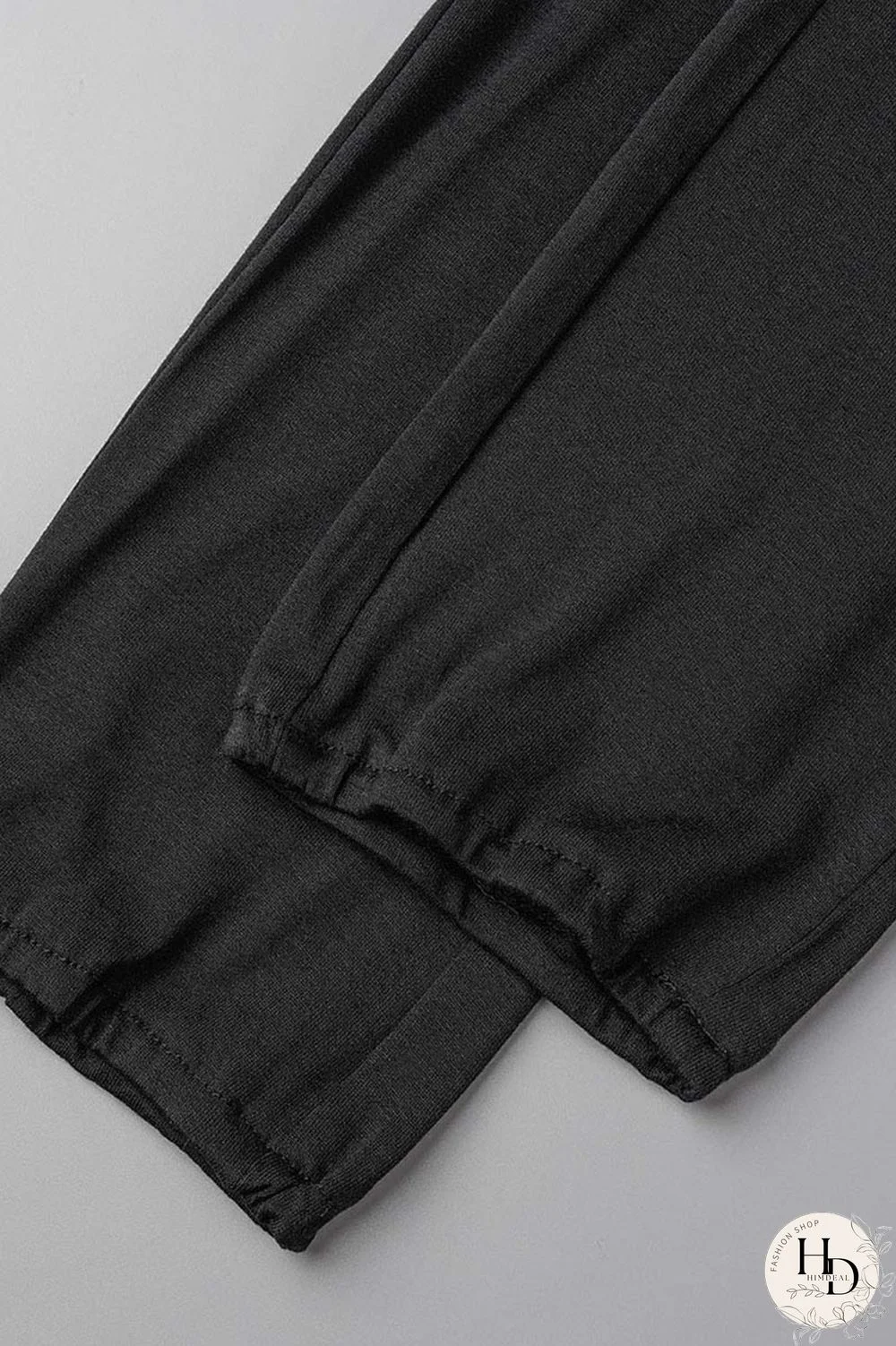 Black Casual Print Leopard Patchwork O Neck Plus Size Two Pieces