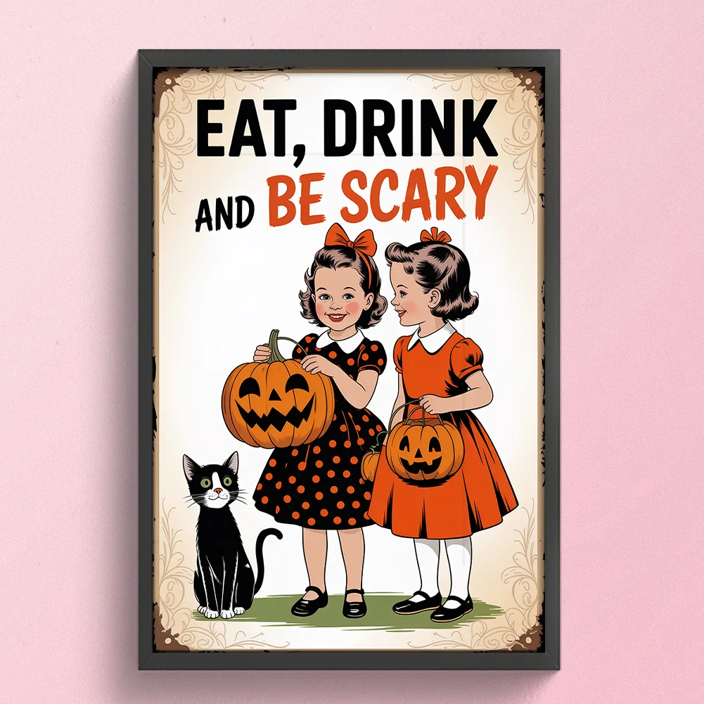 Diamond Painting - Full Round Drill - Halloween Boy Girl(Canvas|30*45cm)