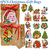 8Pack Diamond Painting Special Crystal Christmas Gift bags Cookies and Candy Bags Reindeer Xmas Folding Bags for Kids Party Favor Holiday New Year