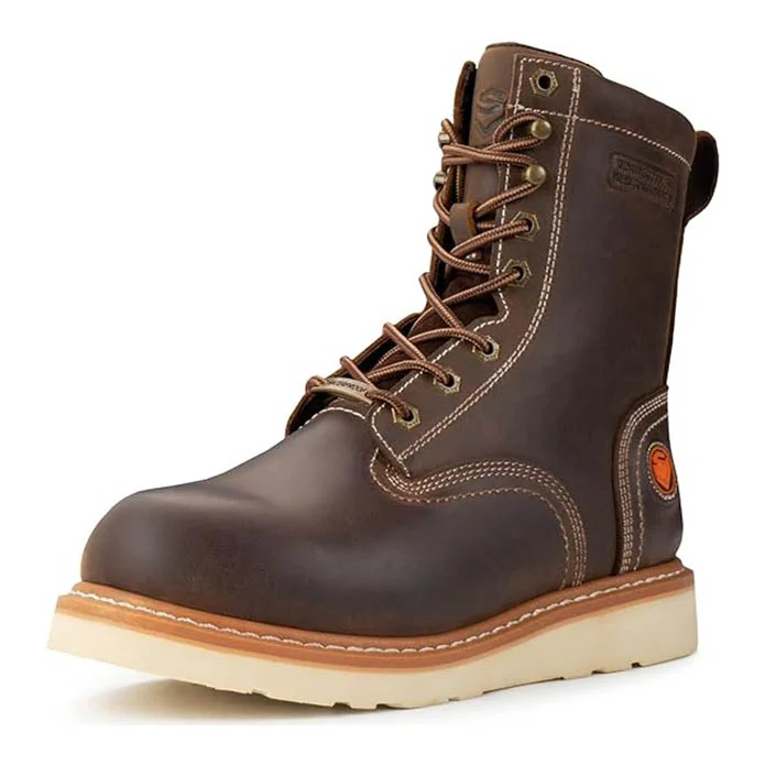 SUREWAY Mens 8 inch Waterproof Soft Toe Work Boots for Men,EH Industrial Construction Boots/Shoes  Surewaystore