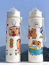 800ml Capybara Cute Water Cup with Straw & Handle Travel Water Bottle for Sports