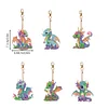 6Pcs DIY Diamond Painting Dragon Keychain