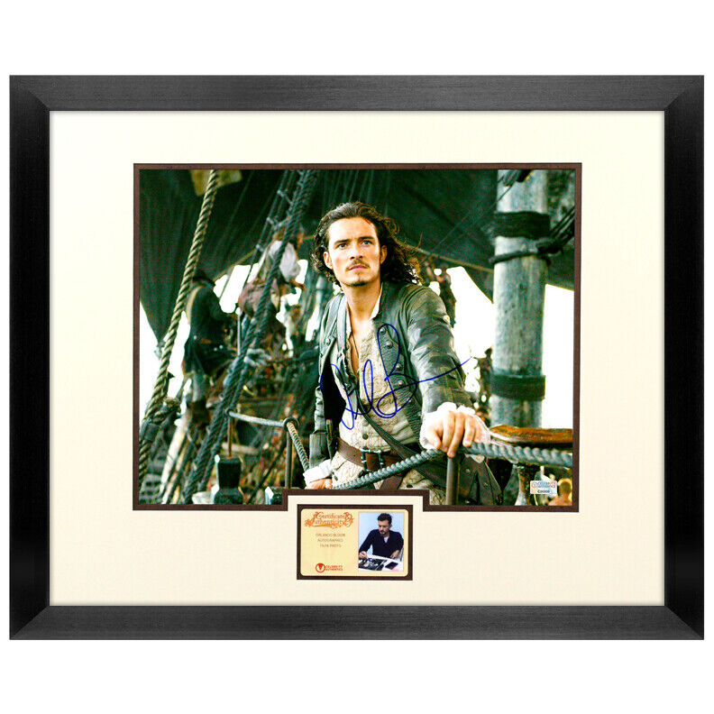 Orlando Bloom Autographed Pirates of the Caribbean 11x14 Framed Photo Poster painting