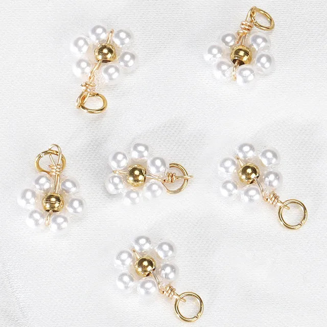 20 PCS/Package Diameter 10mm Hole 3~3.9mm 304 Stainless Steel Artificial Crystal Flower Pendant Jewelry Accessories