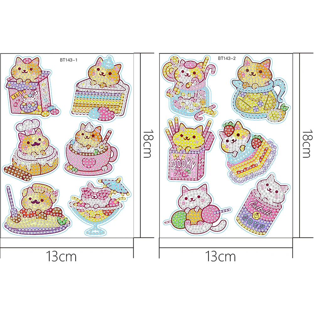 Diamonds Painting Sticker DIY Art Cartoon Cat Paster Home Decor