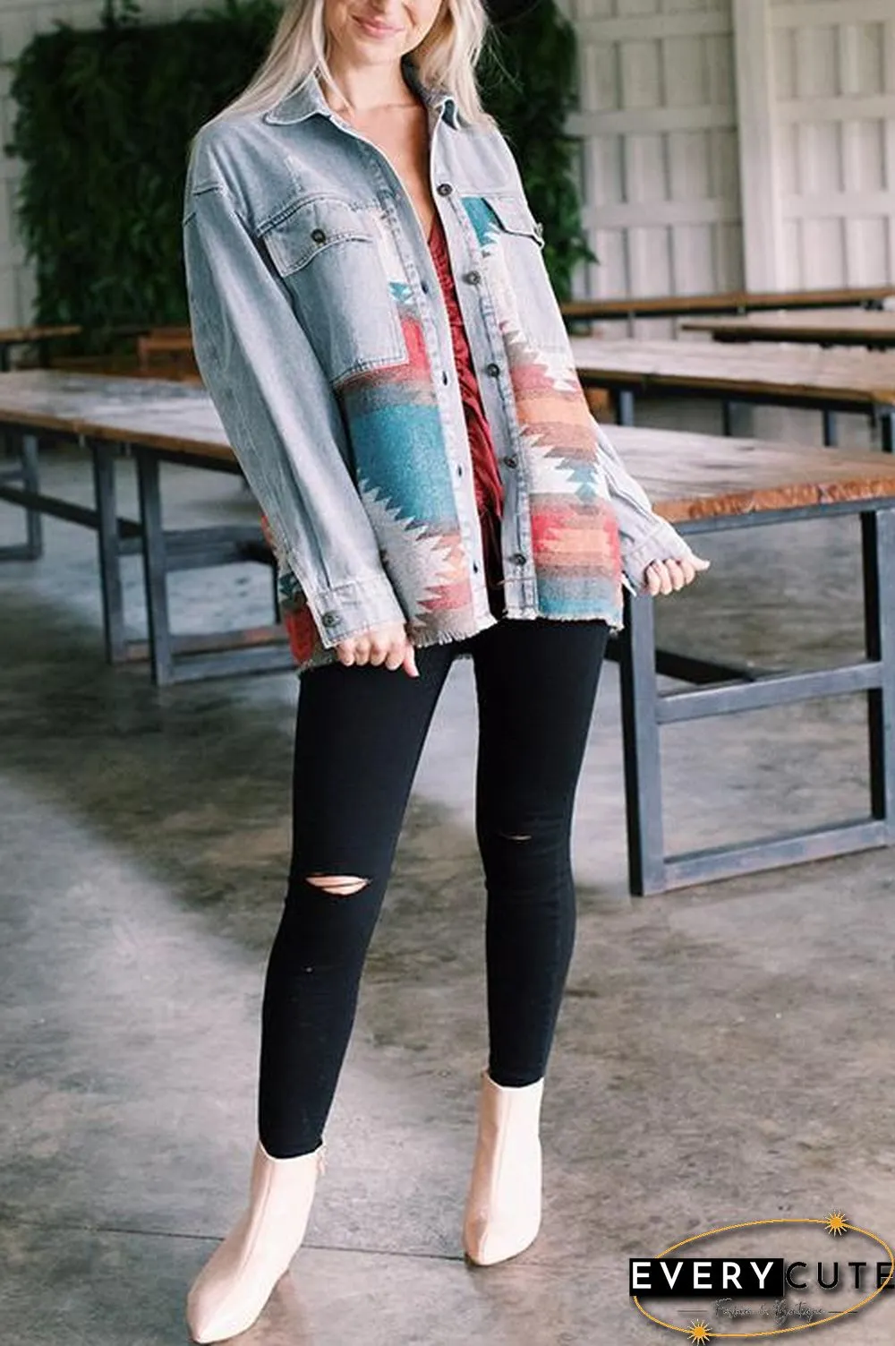 Smokey Mountain Aztec Denim Jacket