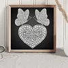 Kits de peinture en perles en forme de c&oelig;ur papillon DIY pour adultes d&eacute;butants d&eacute;coration murale &agrave; la maison peintures de perles en pierres pr&eacute;cieuses, arts plastiques 25x25cm sans cadre