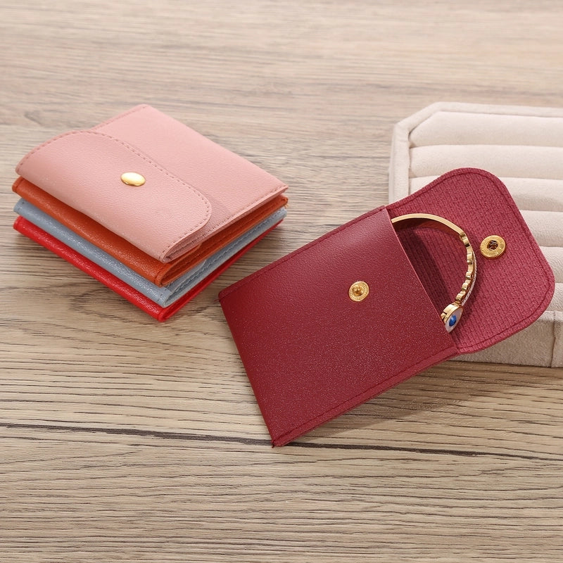 1 Piece Pu Leather Minimalist Daily Solid Color Jewelry Packaging Bags