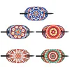 5pcs DIY Handmade Creative Mandala Pattern Wooden + PU Leather Daily Wear Hair Accessories Hair Clips Diamond Painting Artwork Kits