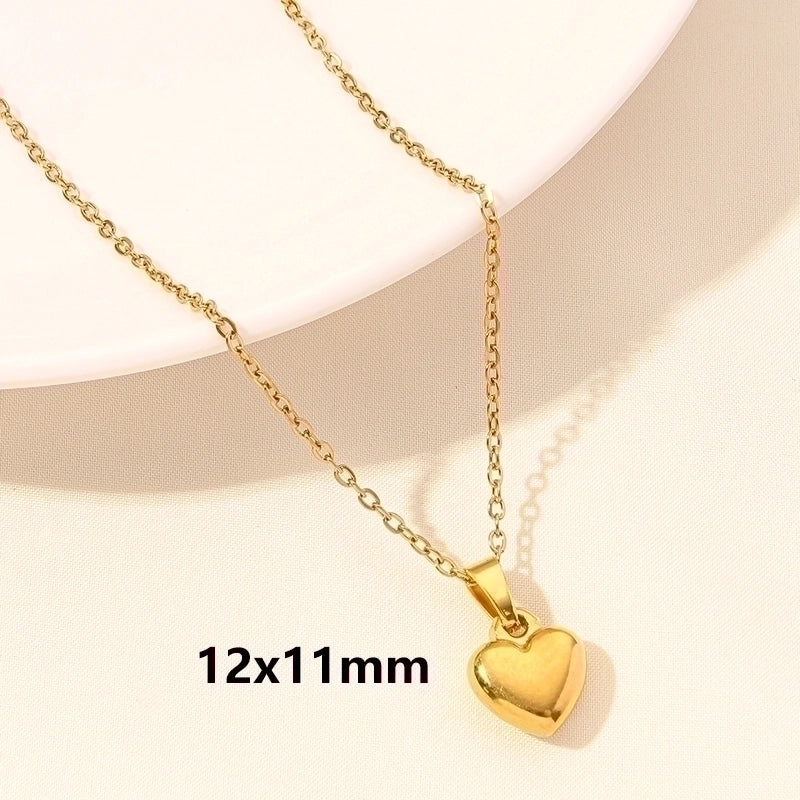 Elegant Minimalist Heart Shape 304 Stainless Steel 18K Gold Plated Plating Hollow Out Pendant Necklace