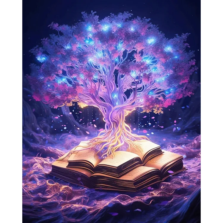 Tree Of Life In Books 40*50CM (Canvas) Full Round Drill Diamond Painting gbfke