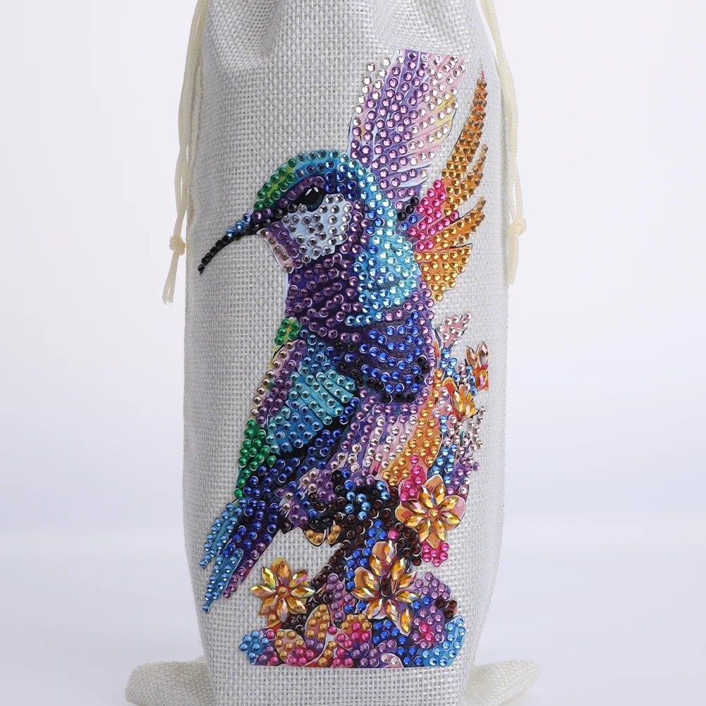 DIY Hummingbird Diamond Painting Wine Bags Creative Diamond Art Liquor Bottle Covers