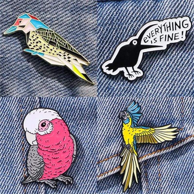 Casual Cartoon Style Cute Crow Animal Parrot Alloy Unisex Brooches