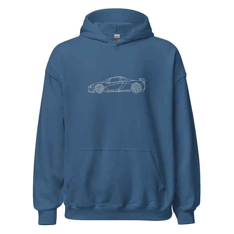Embroidered Car Silhouette Unisex Hoodie, Gift Idea