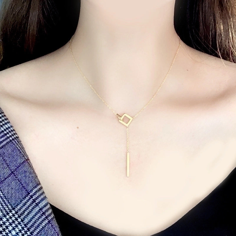304 Stainless Steel 18K Gold Plated Minimalist Plating Geometric Necklace