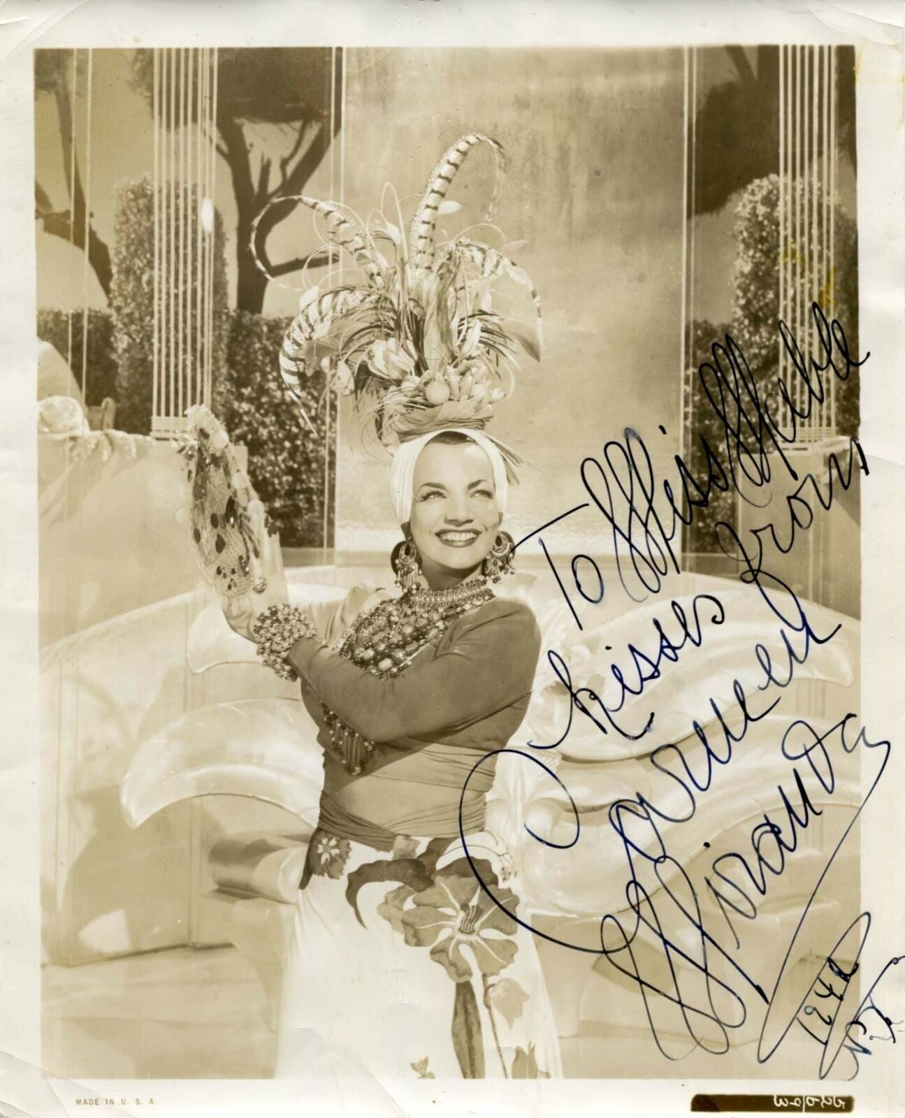 SAMBA SINGER Carmen Miranda autograph, signed vintage Photo Poster painting