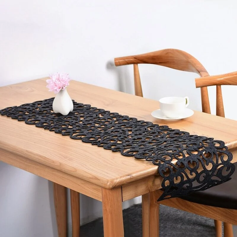 2020 Hollow Table Runners Felt Table Runners Modern Decorative Tablecover Durable Chemin De Table for Wedding Party