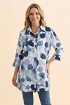Wholesale Women's Tunic, Printed Linen Shirt, SS2027 Fashion Trends, Mature Women Office Wear, Boutique Apparel Manufacturer