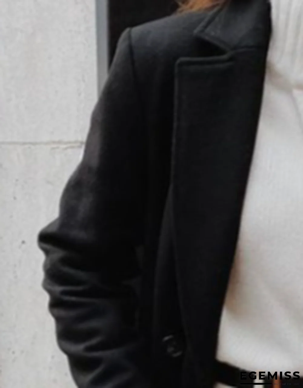 Loose Solid Color Long Sleeve Long Coat | EGEMISS